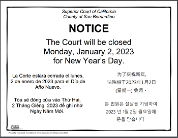 Closed Monday, January 2, 2023