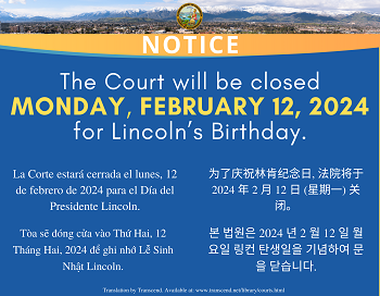 Closed Monday, February 12, 2024