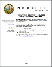 Joshua Tree Closes Due to Inclement Weather